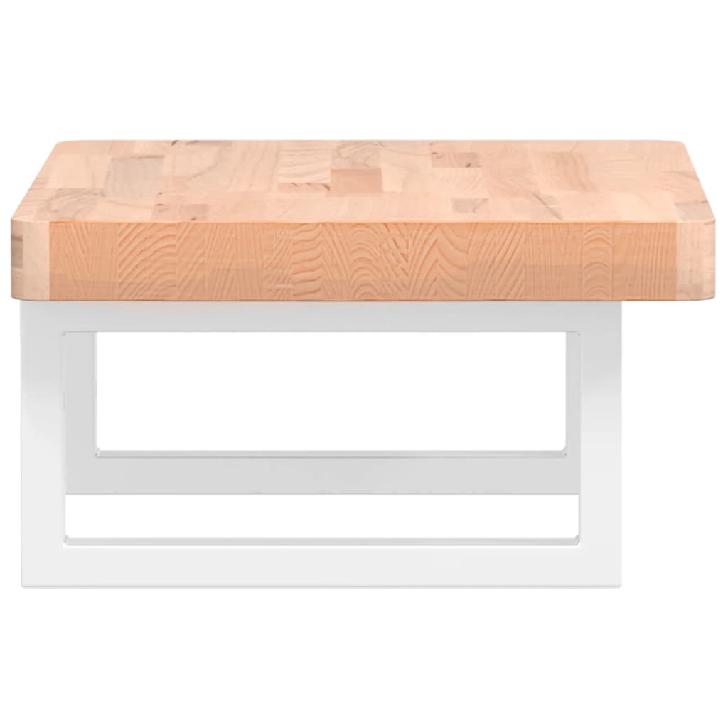 Basin Shelf Wall Mounted Steel and Solid Wood Beech