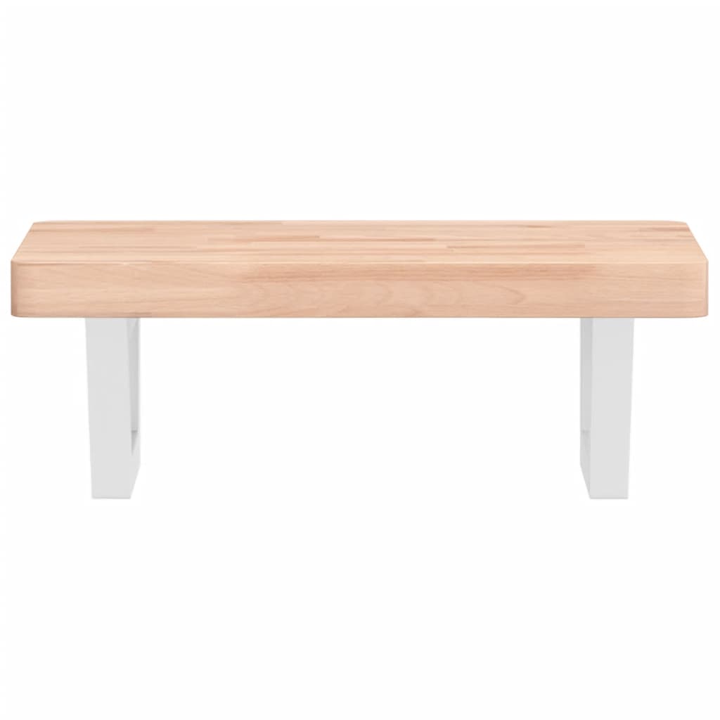 Basin Shelf Wall Mounted Steel and Solid Wood Beech
