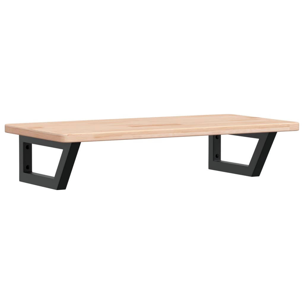 Basin Shelf Wall Mounted Steel and Solid Wood Oak