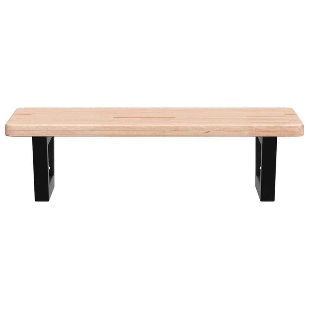 Basin Shelf Wall Mounted Steel and Solid Wood Oak