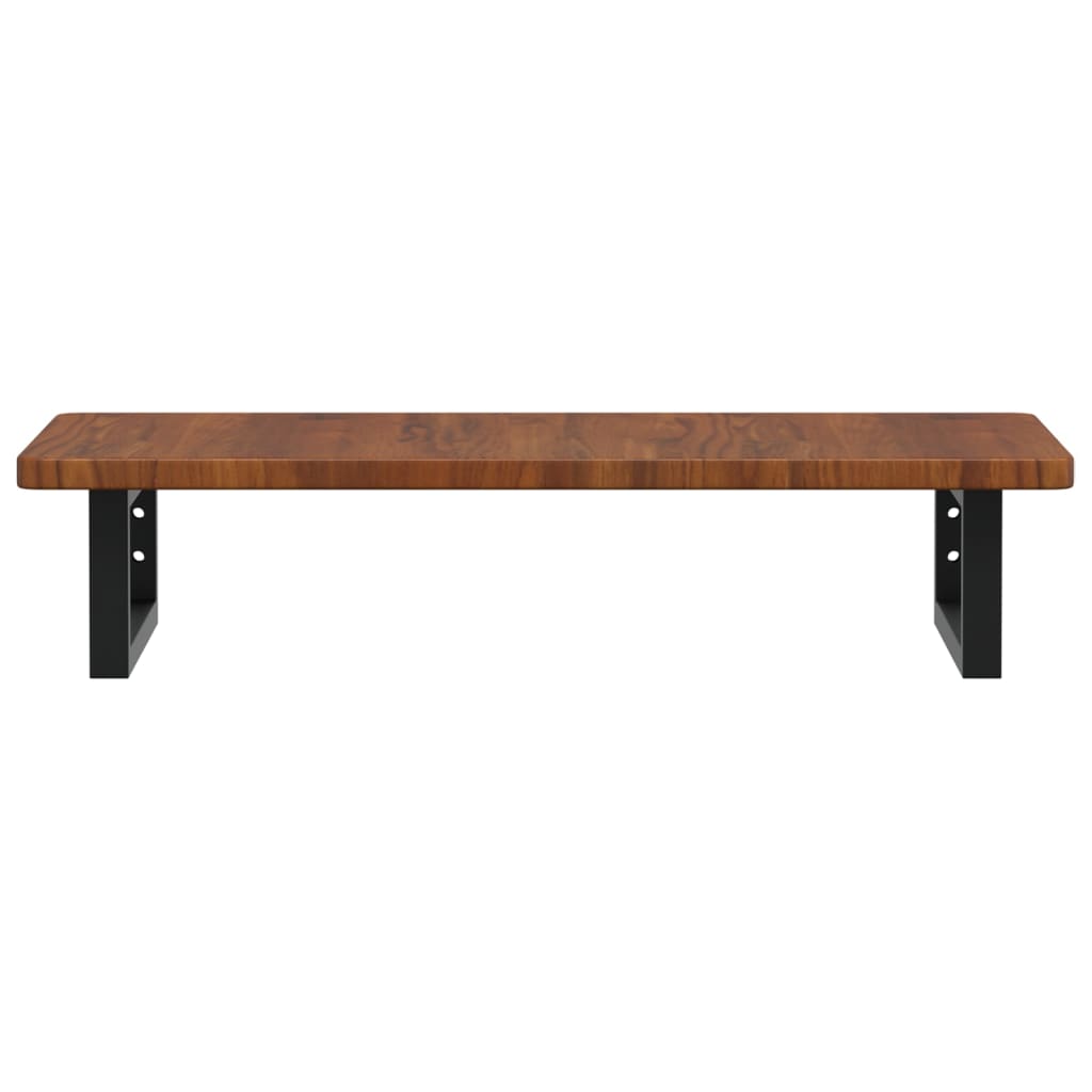 Basin Shelf Wall Mounted Steel and Solid Wood Oak