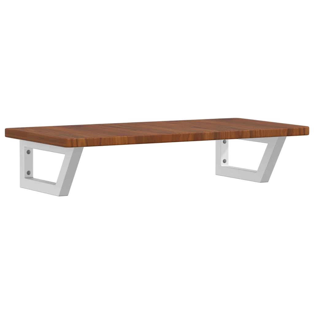 Basin Shelf Wall Mounted Steel and Solid Wood Oak