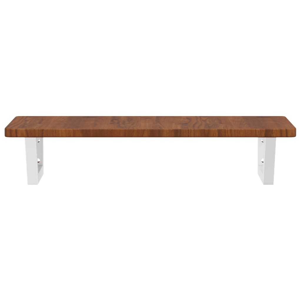Basin Shelf Wall Mounted Steel and Solid Wood Oak