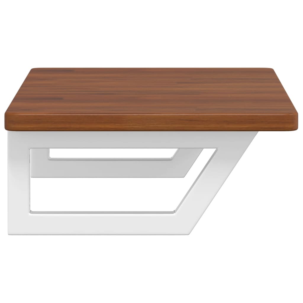 Basin Shelf Wall Mounted Steel and Solid Wood Oak