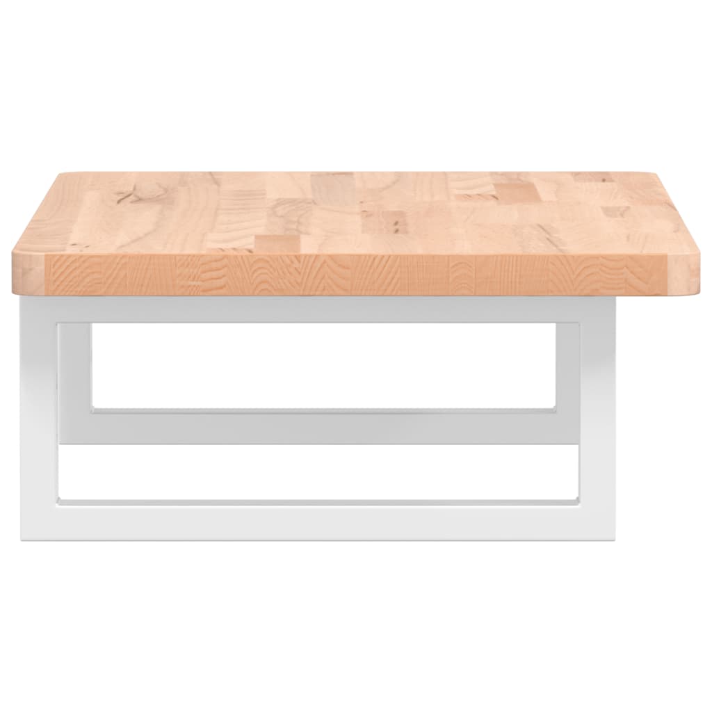 Basin Shelf Wall Mounted Steel and Solid Wood Beech