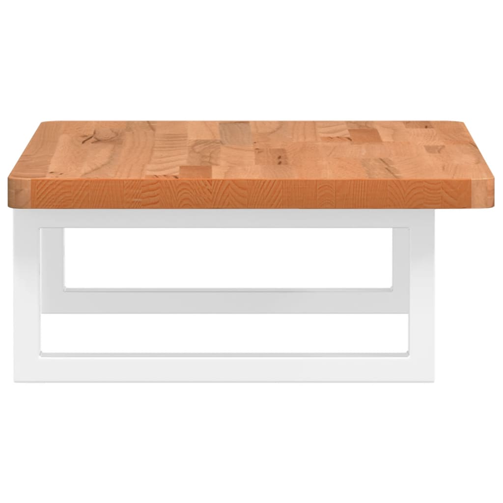 Basin Shelf Wall Mounted Steel and Solid Wood Beech