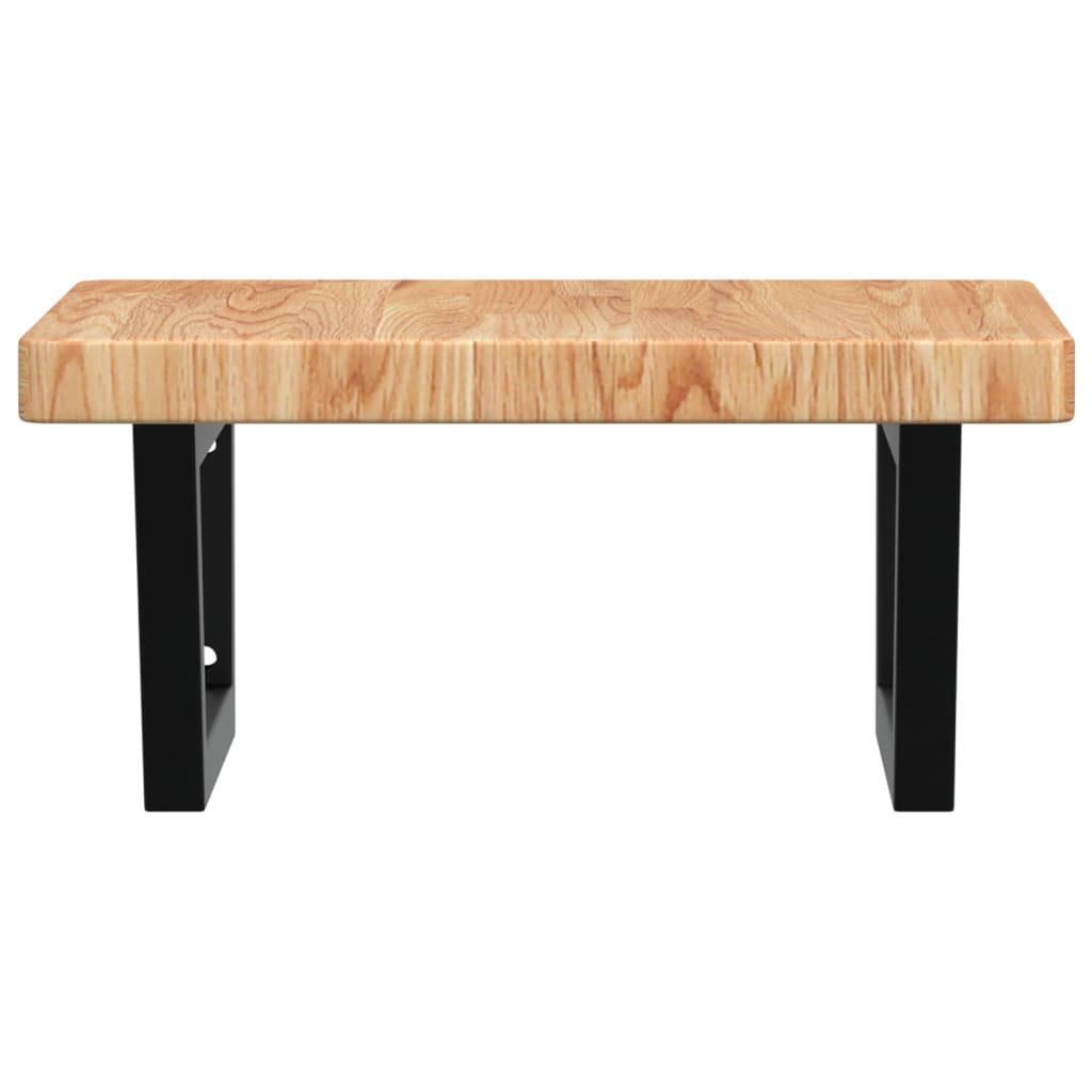 Basin Shelf Wall Mounted Steel and Solid Wood Oak