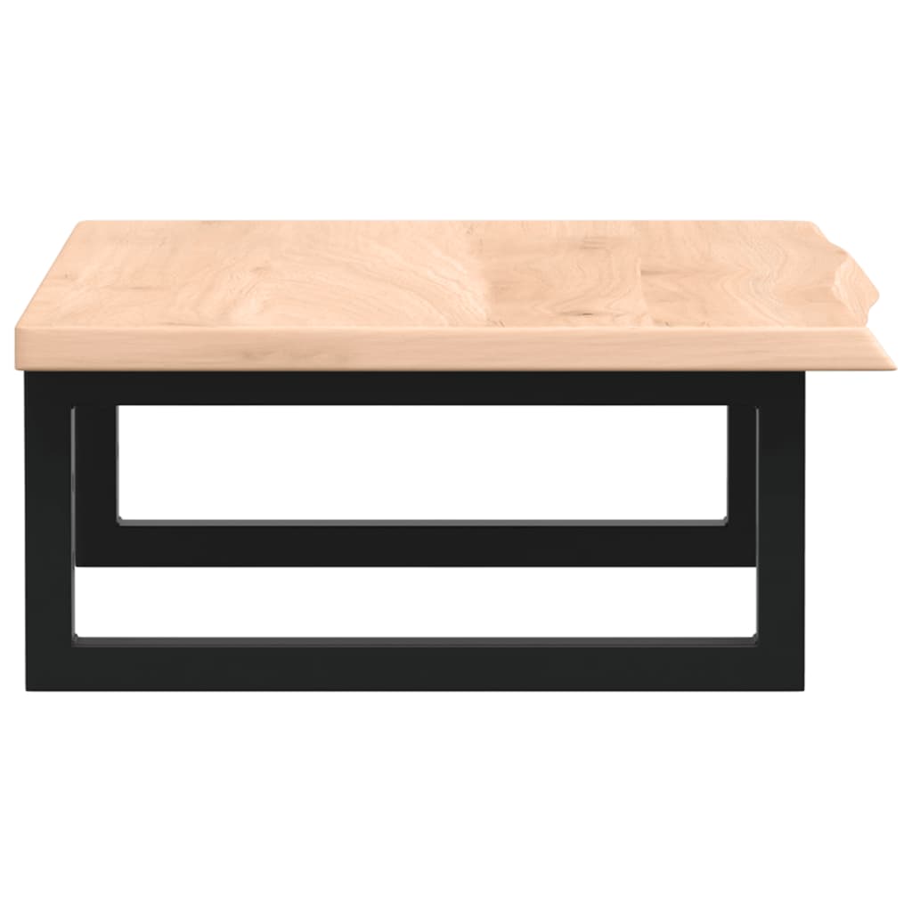 Basin Shelf Wall Mounted Steel and Solid Wood Oak