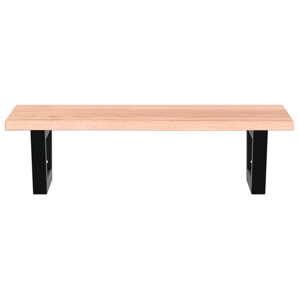 Basin Shelf Wall Mounted Steel and Solid Wood Oak