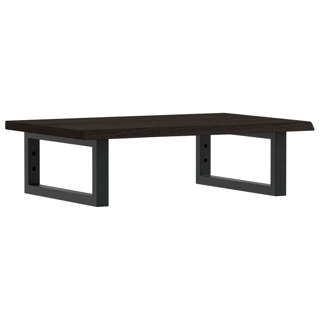 Basin Shelf Wall Mounted Steel and Solid Wood Oak