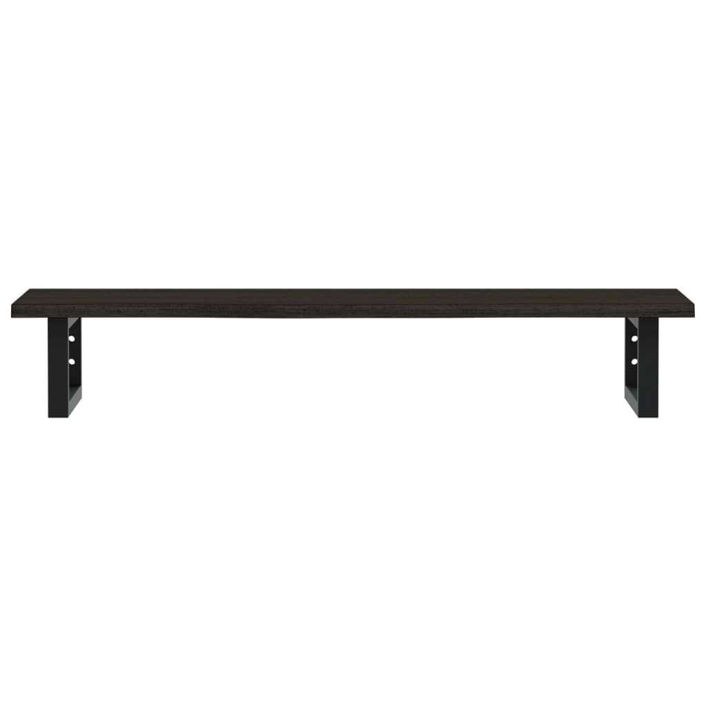Basin Shelf Wall Mounted Steel and Solid Wood Oak