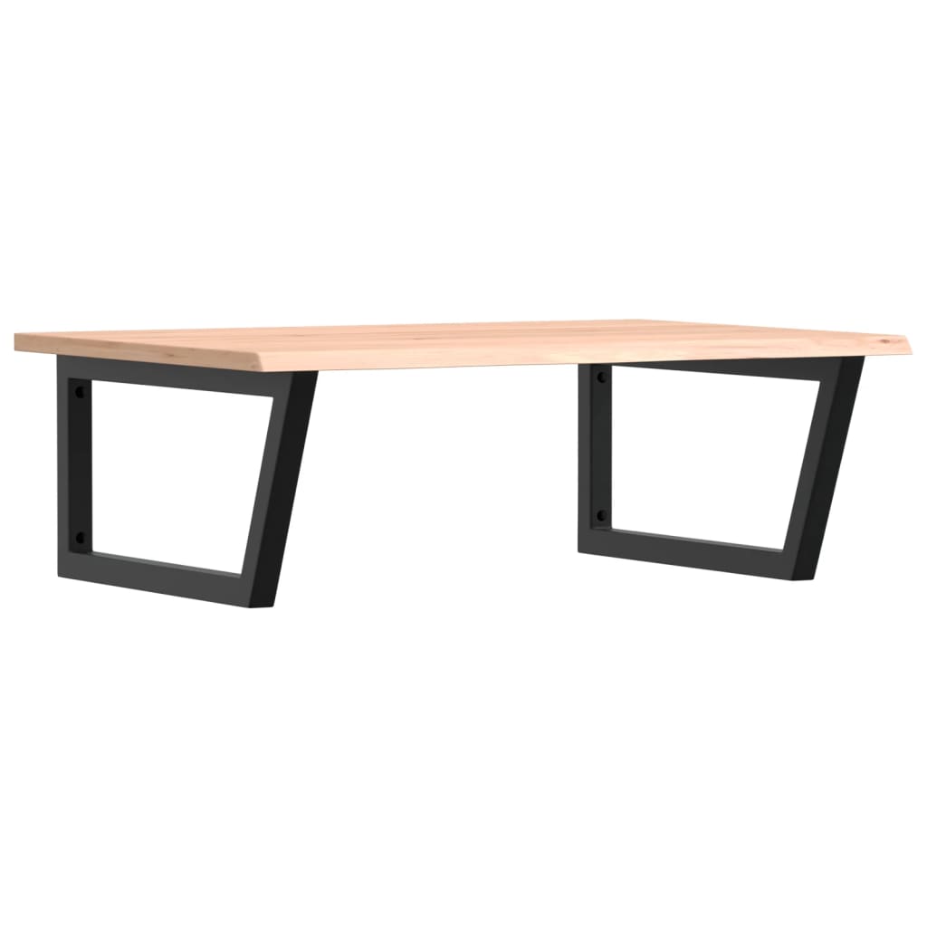 Basin Shelf Wall Mounted Steel and Solid Wood Oak