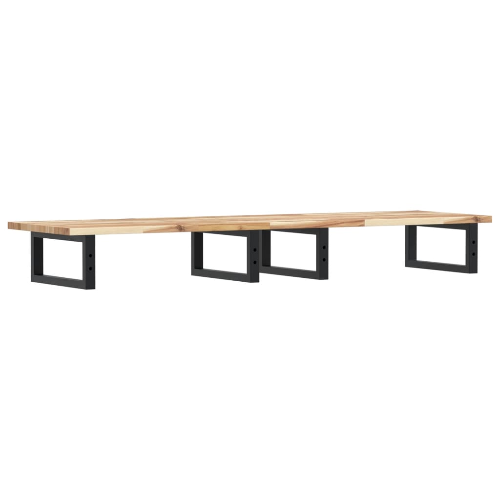 Basin Shelf Wall Mounted Steel and Solid Wood Acacia