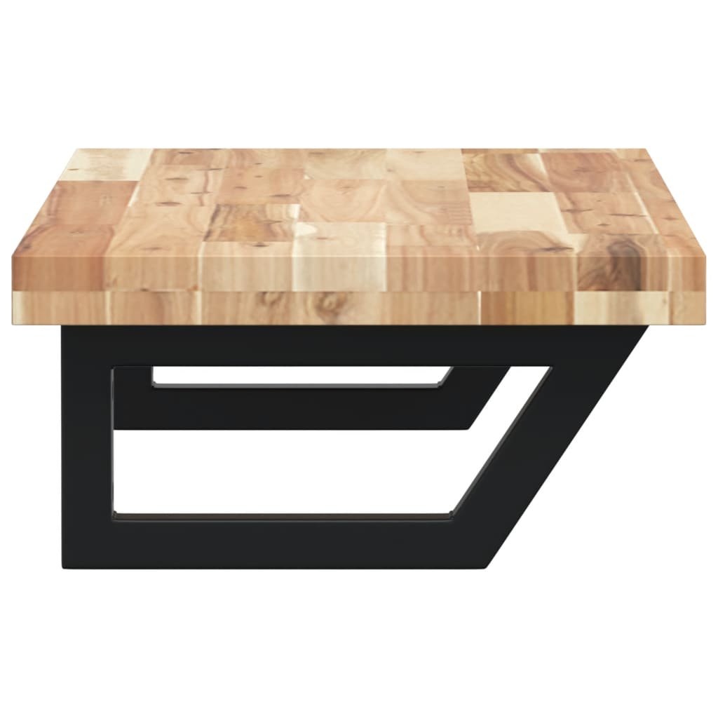 Basin Shelf Wall Mounted Steel and Solid Wood Acacia