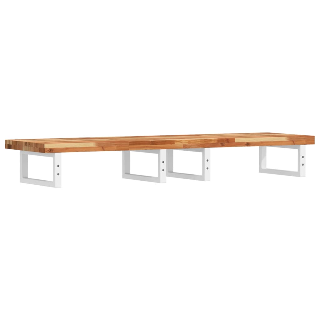 Basin Shelf Wall Mounted Steel and Solid Wood Acacia