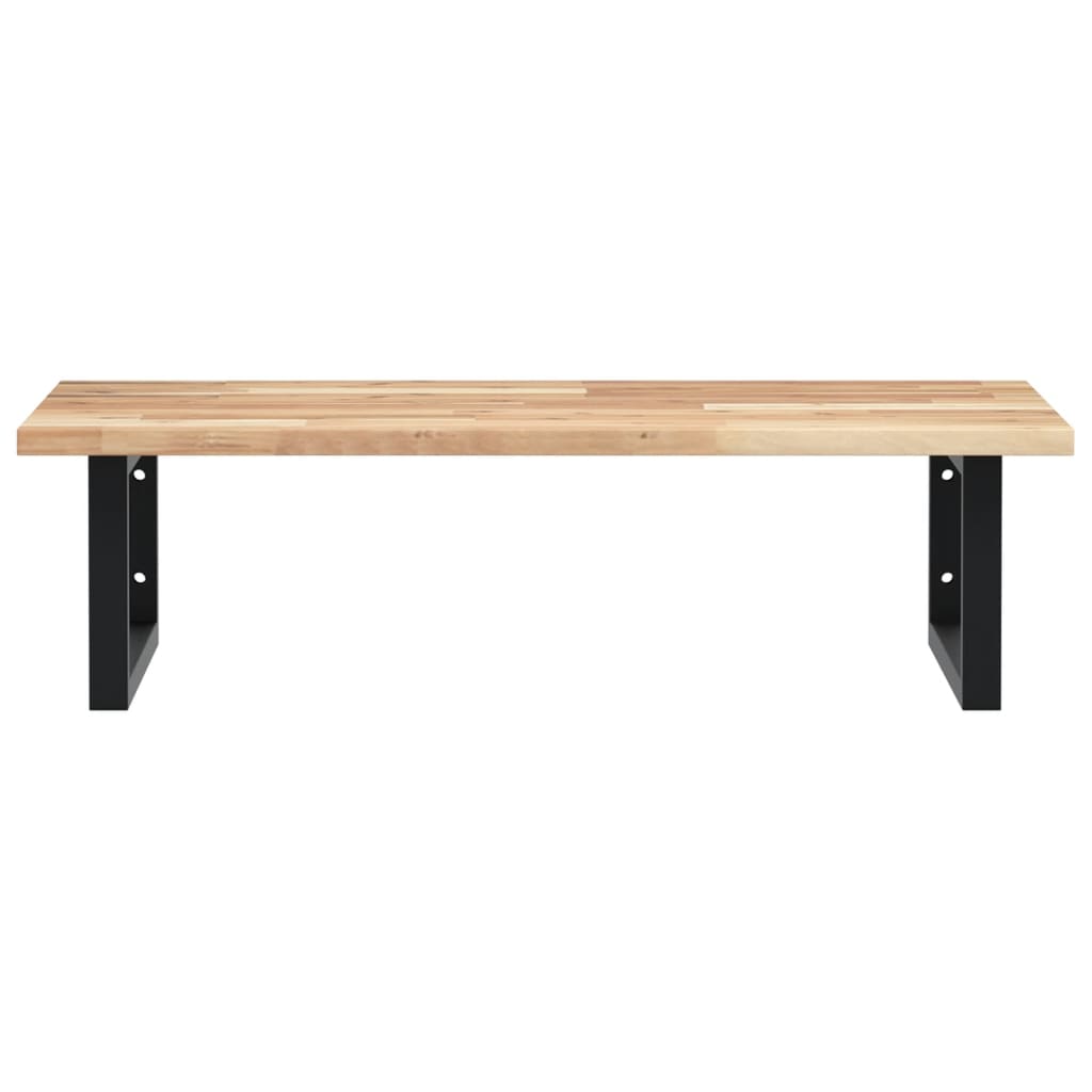 Basin Shelf Wall Mounted Steel and Solid Wood Acacia