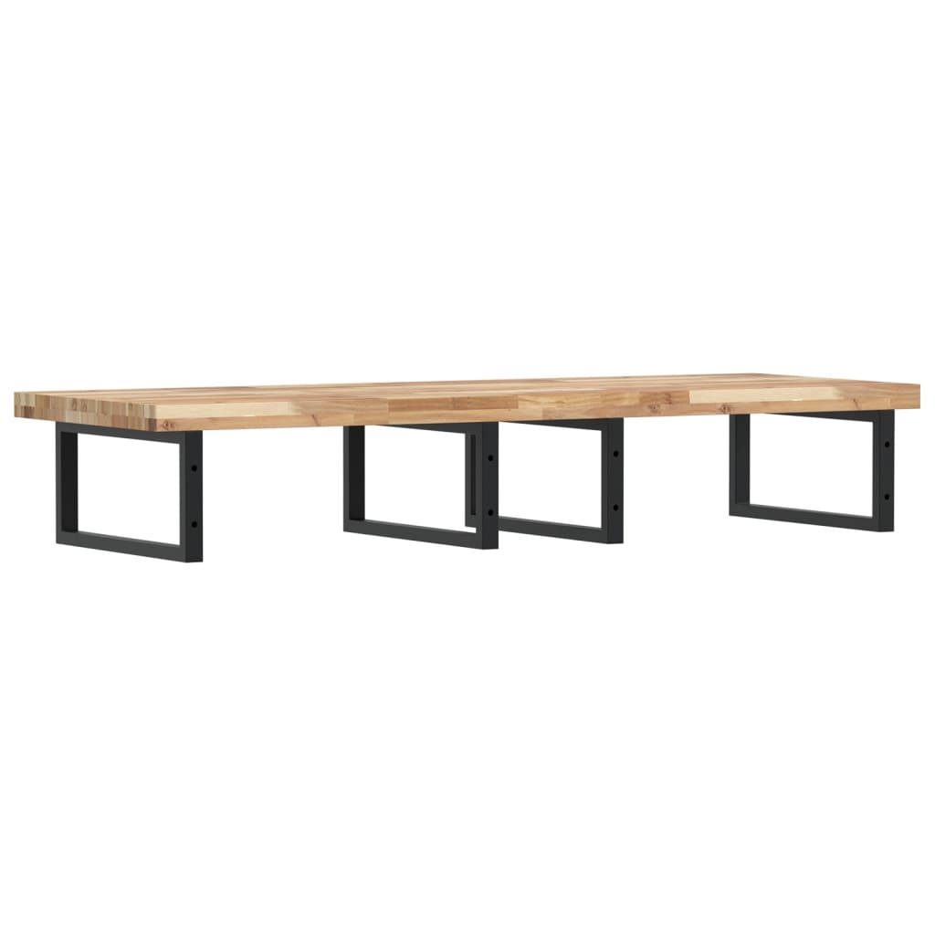 Basin Shelf Wall Mounted Steel and Solid Wood Acacia