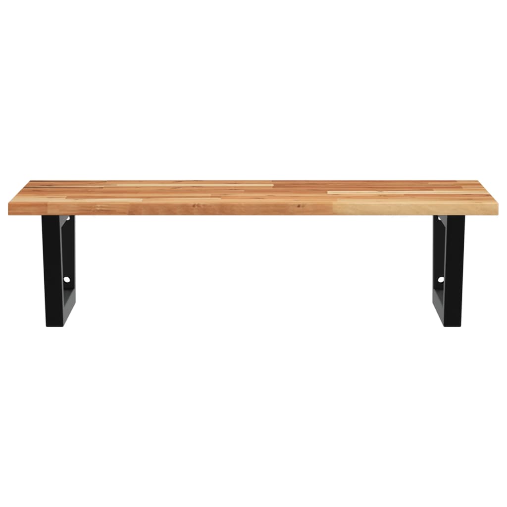 Basin Shelf Wall Mounted Steel and Solid Wood Acacia