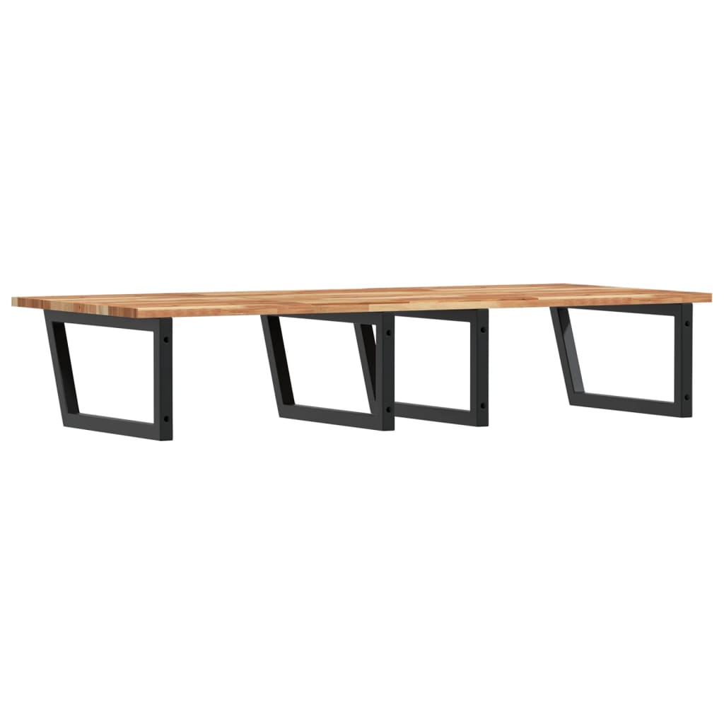 Basin Shelf Wall Mounted Steel and Solid Wood Acacia