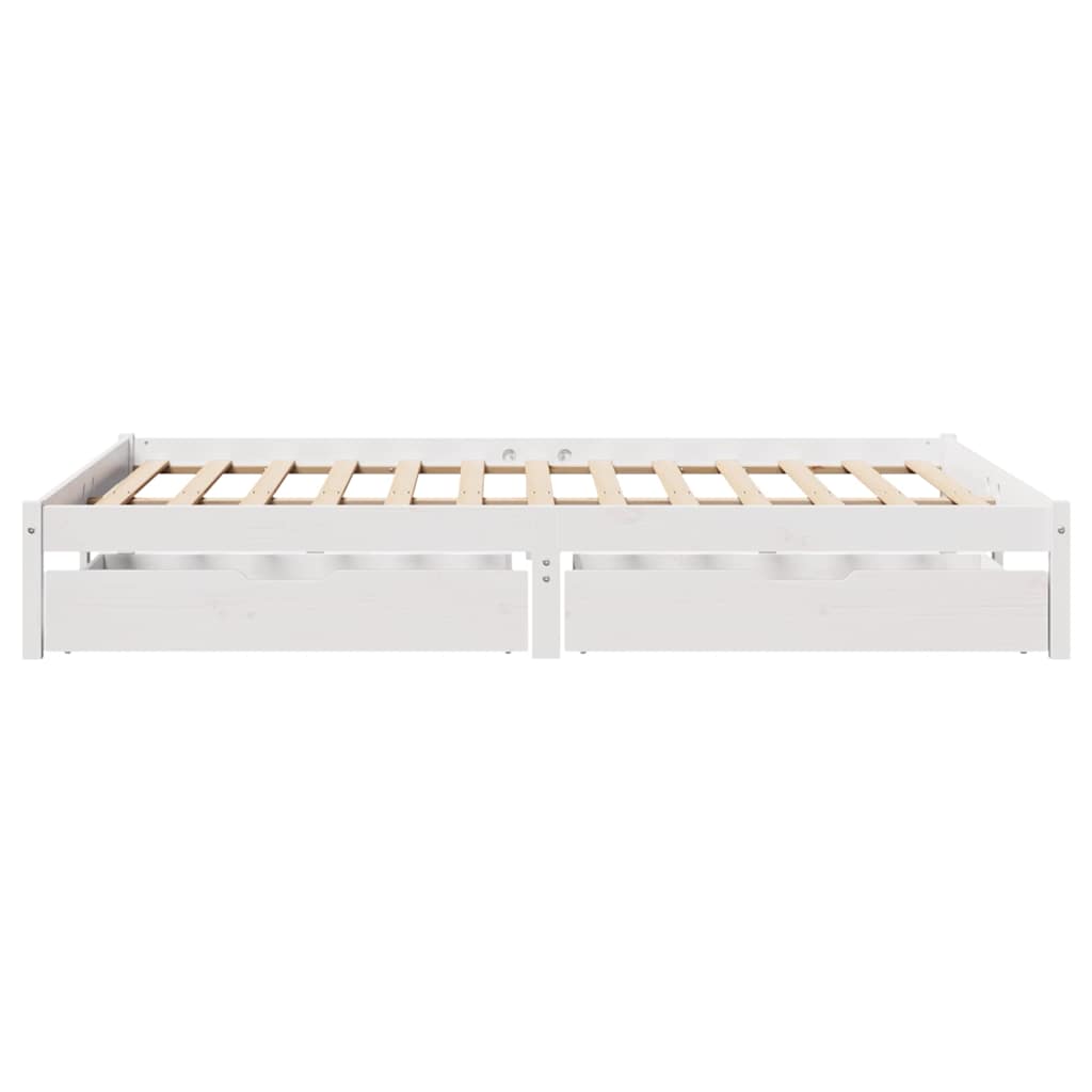 Bed Frame without Mattress White 140x190 cm Solid Wood Pine
