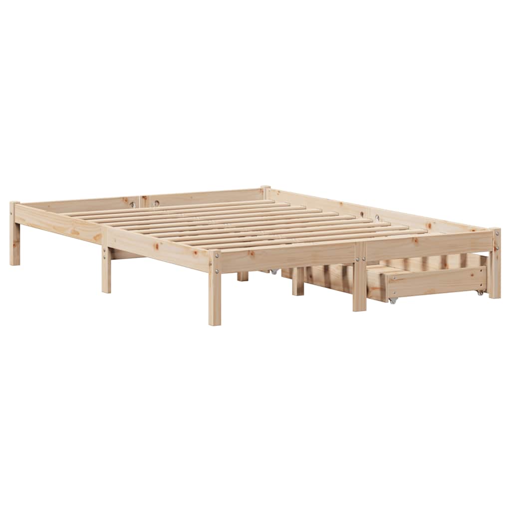 Bed Frame without Mattress 140x200 cm Solid Wood Pine