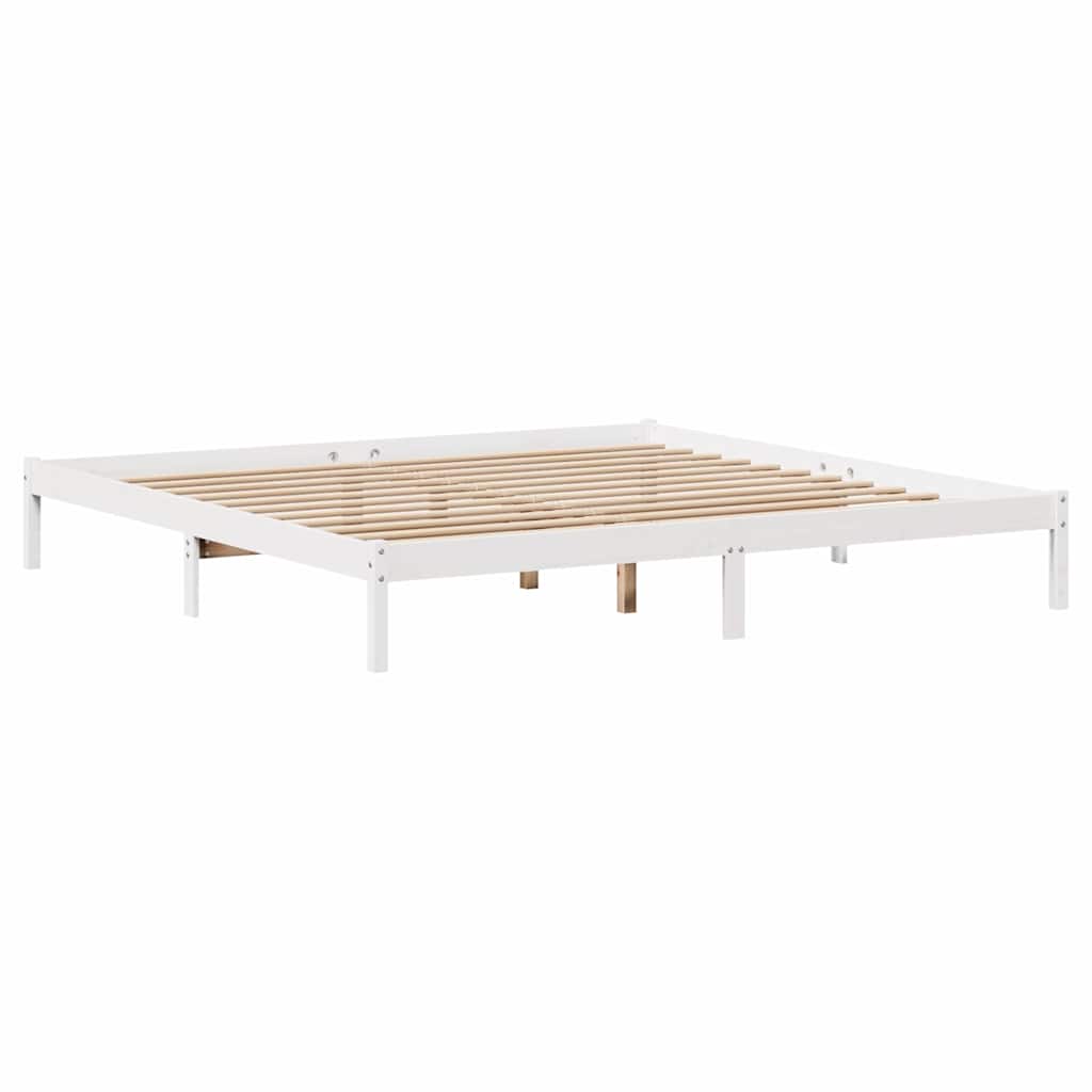 Bed Frame without Mattress White 180x200 cm Super King Solid Wood Pine