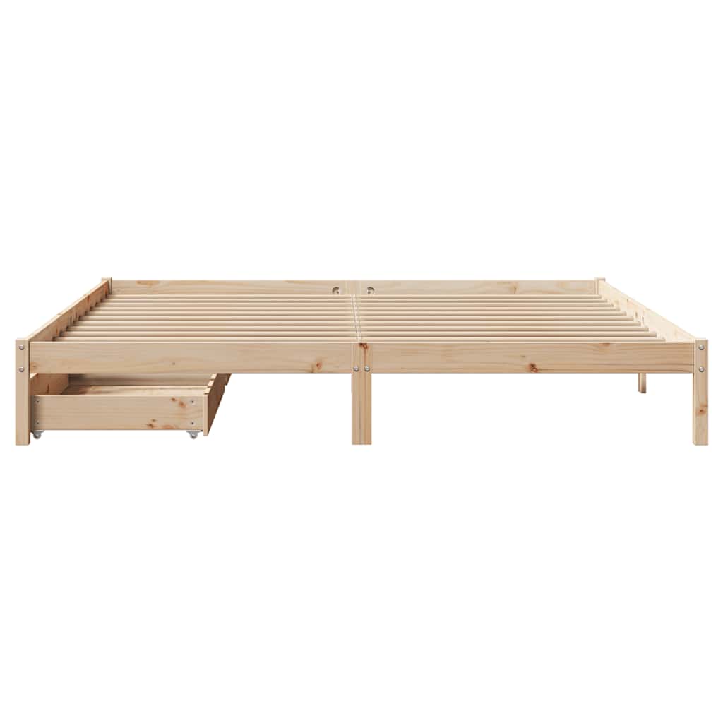 Bed Frame without Mattress 200x200 cm Solid Wood Pine