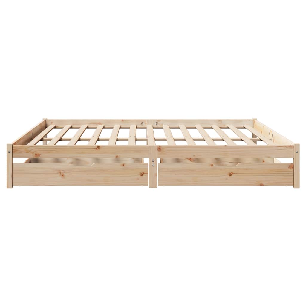 Bed Frame without Mattress 200x200 cm Solid Wood Pine