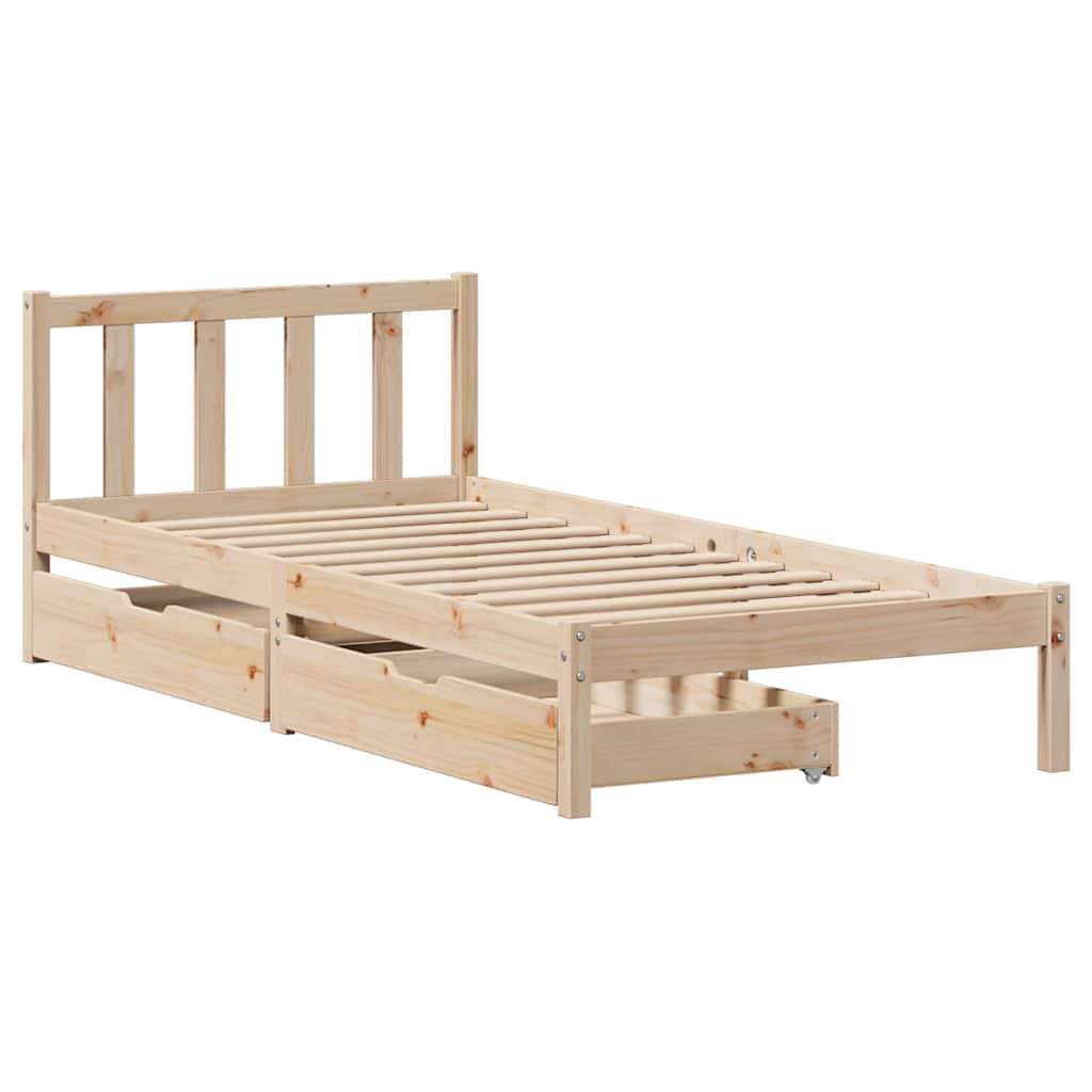 Bed Frame without Mattress 90x190 cm Single Solid Wood Pine