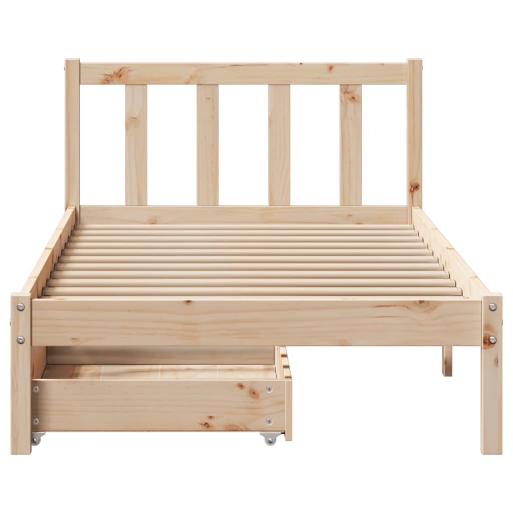 Bed Frame without Mattress 90x190 cm Single Solid Wood Pine