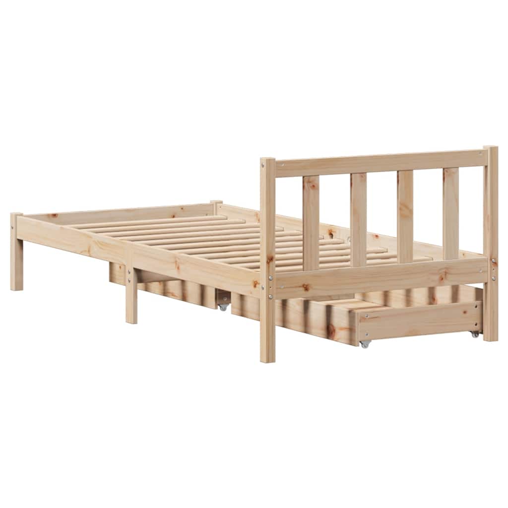 Bed Frame without Mattress 90x190 cm Single Solid Wood Pine