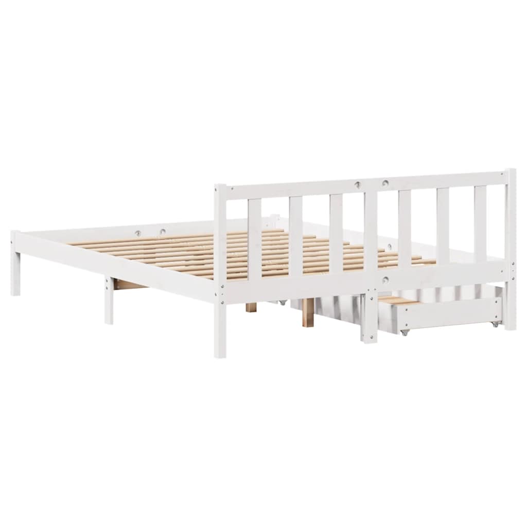 Bed Frame without Mattress White 120x190 cm Small Double Solid Wood Pine