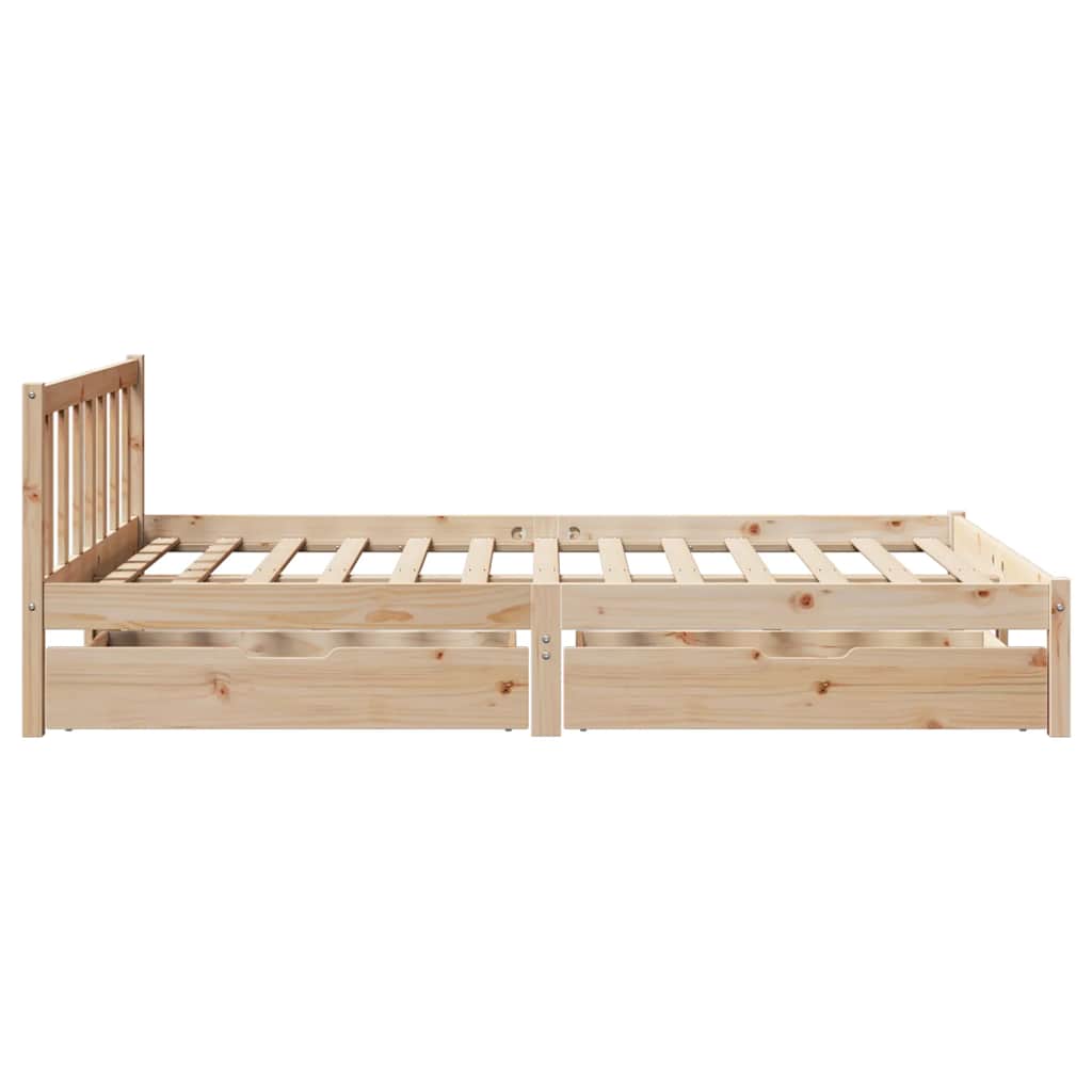 Bed Frame without Mattress 135x190 cm Double Solid Wood Pine