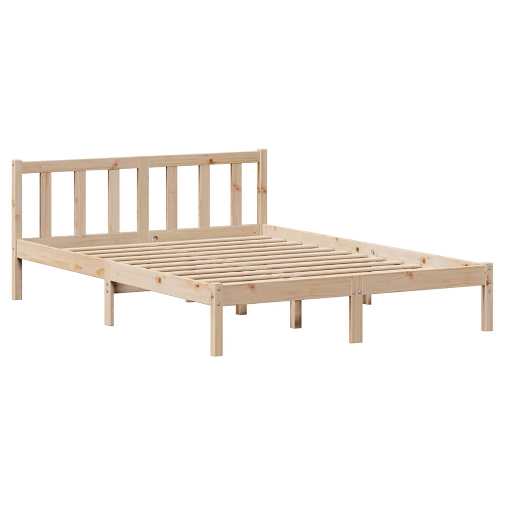 Bed Frame without Mattress 135x190 cm Double Solid Wood Pine