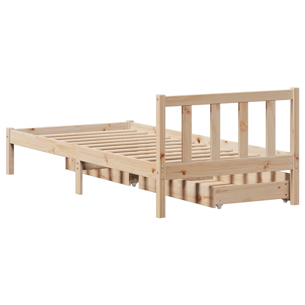 Bed Frame without Mattress 90x200 cm Solid Wood Pine