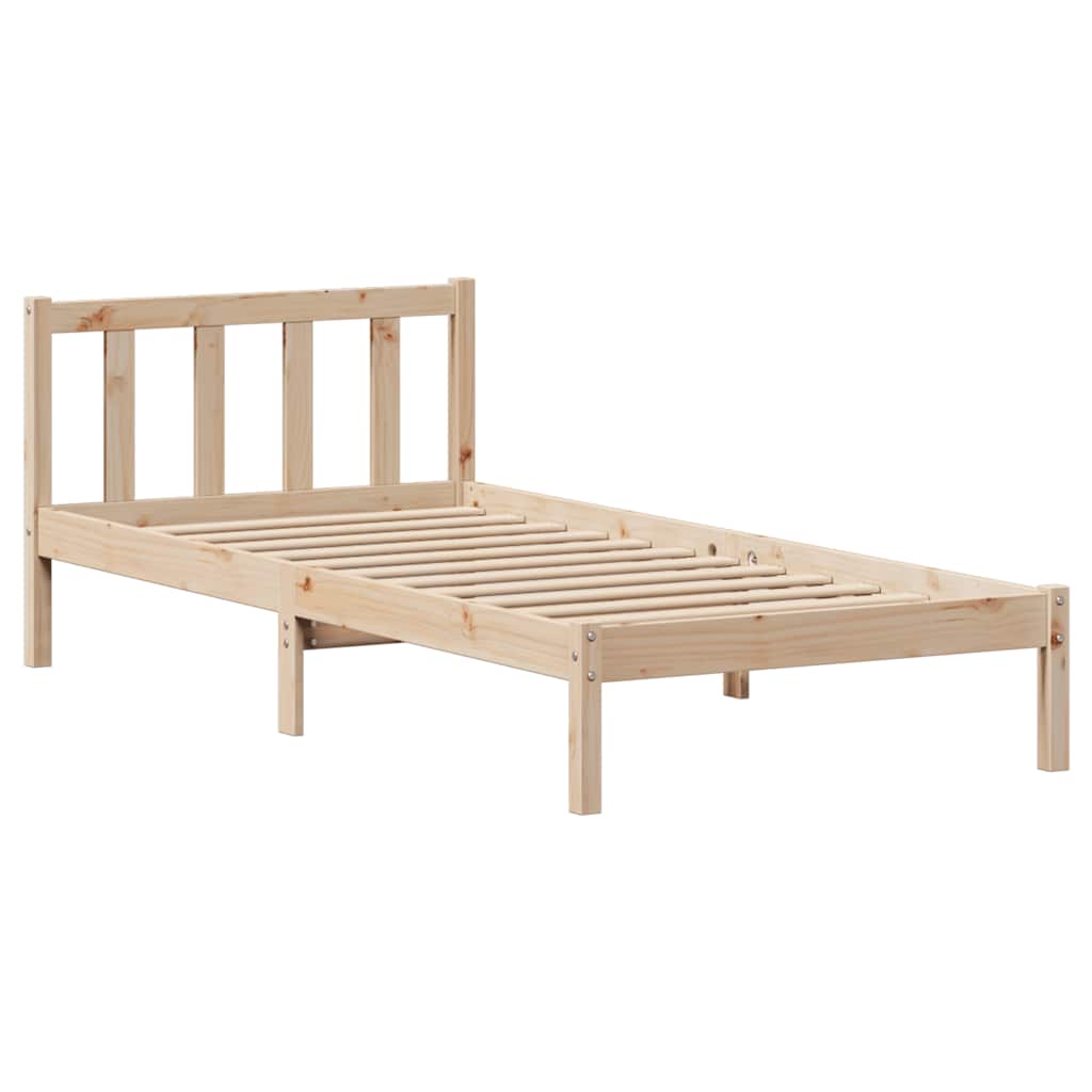 Bed Frame without Mattress 90x200 cm Solid Wood Pine