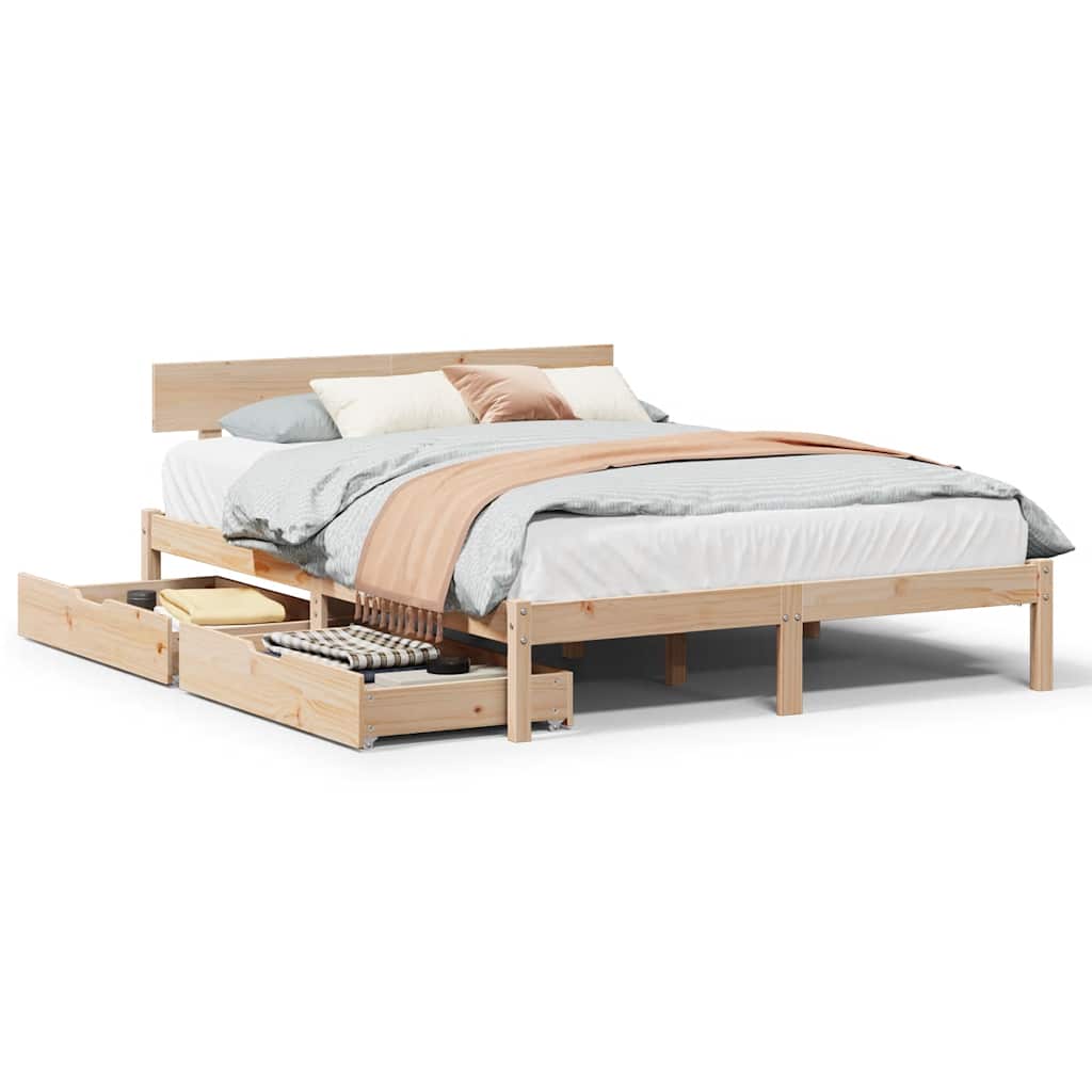 Bed Frame without Mattress 140x190 cm Solid Wood Pine