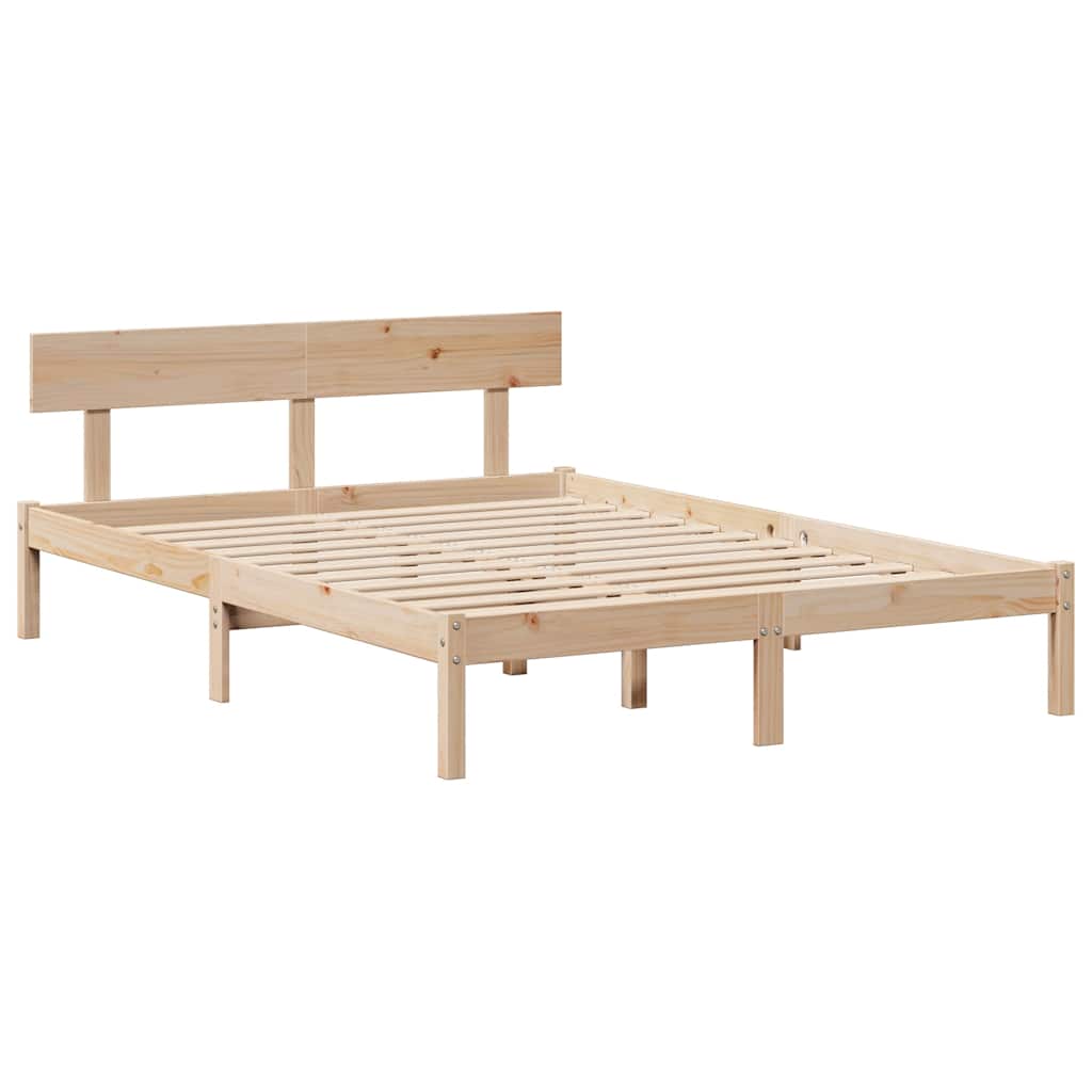 Bed Frame without Mattress 140x190 cm Solid Wood Pine