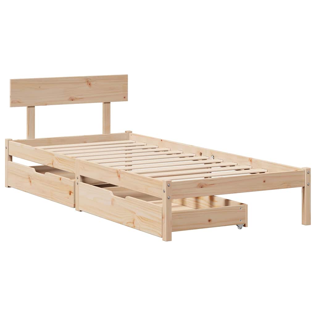 Bed Frame without Mattress 90x200 cm Solid Wood Pine