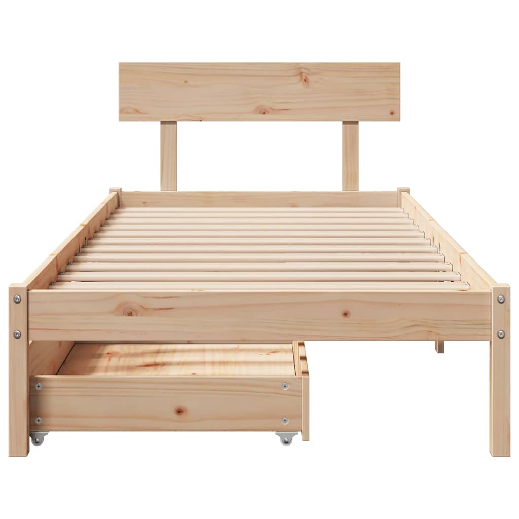 Bed Frame without Mattress 90x200 cm Solid Wood Pine