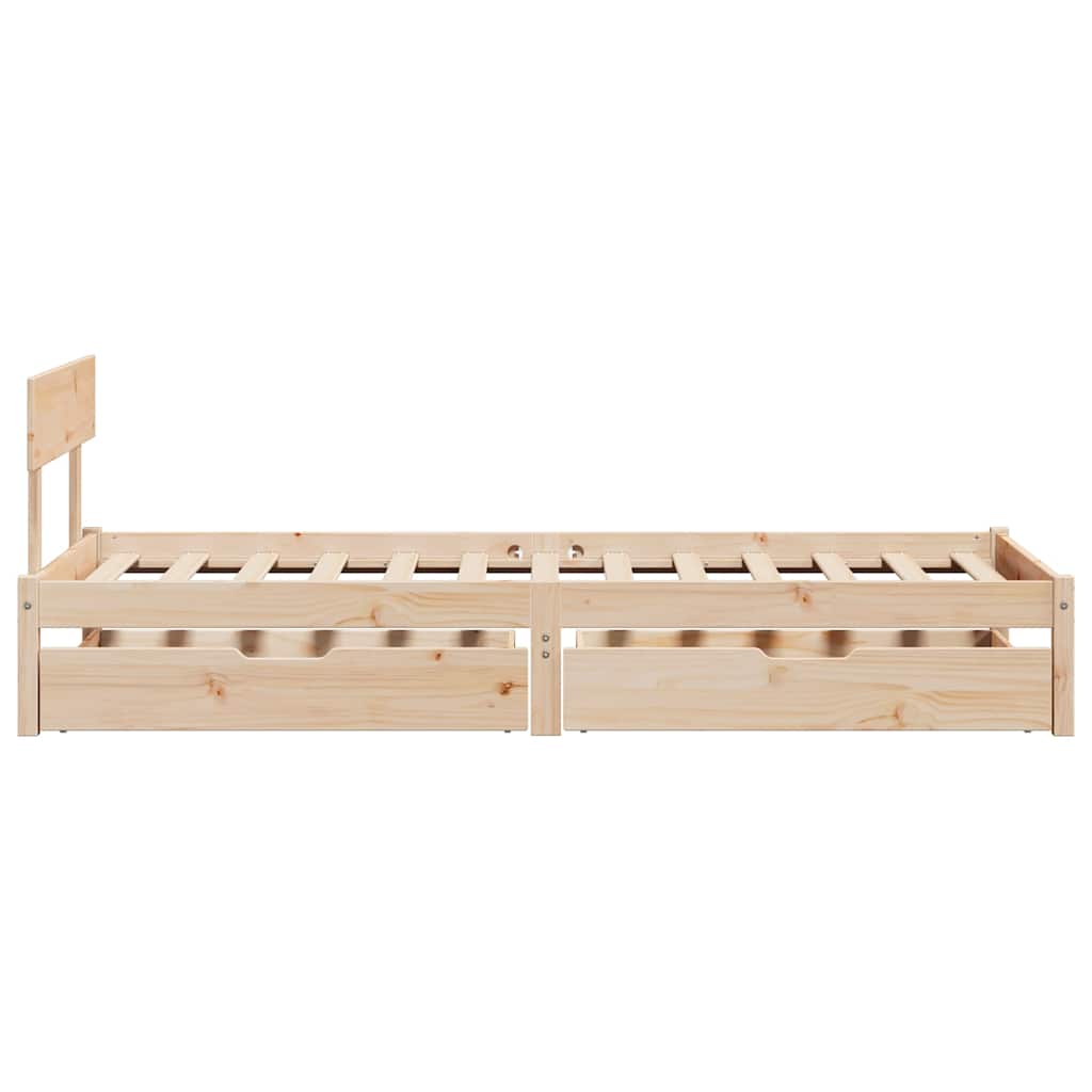 Bed Frame without Mattress 90x200 cm Solid Wood Pine