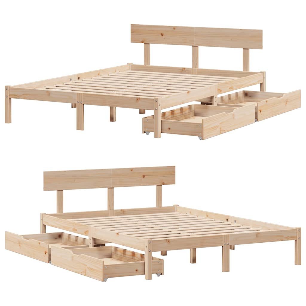 Bed Frame without Mattress 120x200 cm Solid Wood Pine