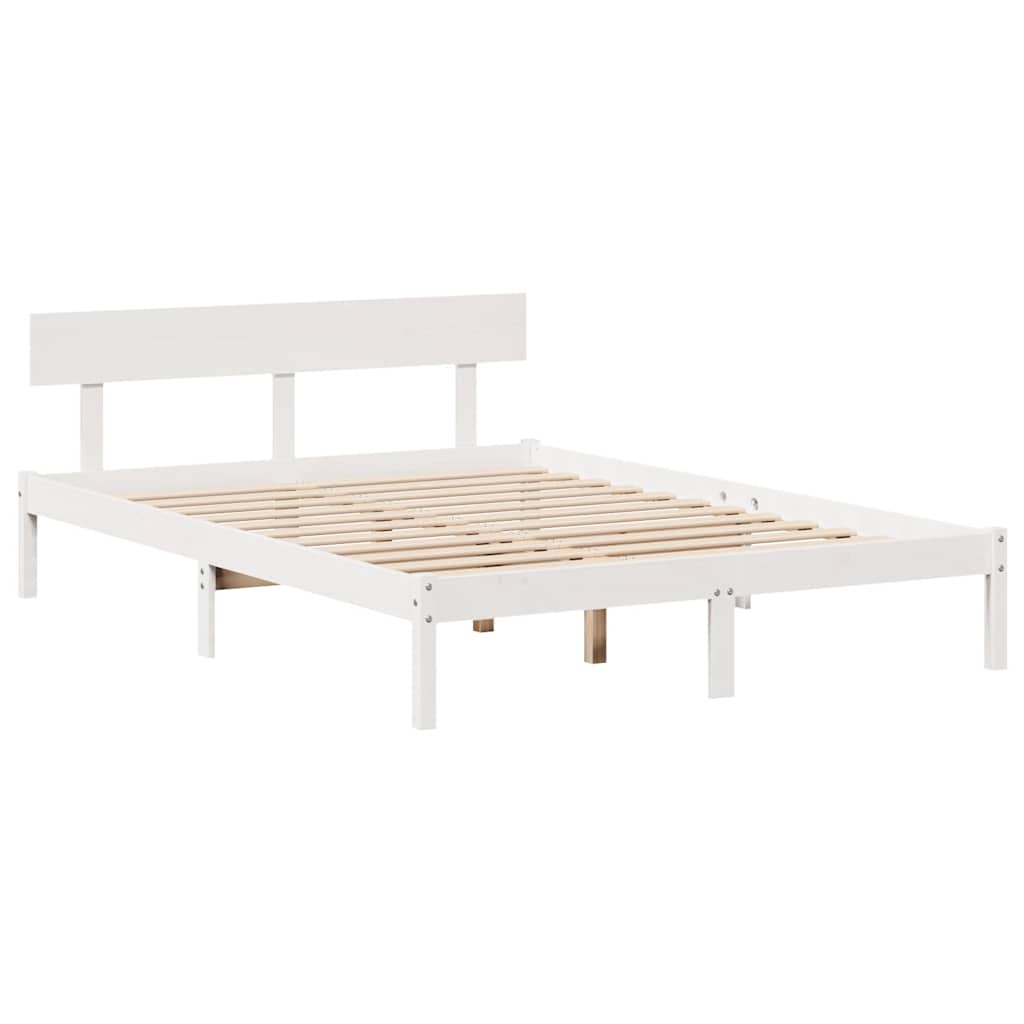 Bed Frame without Mattress White 120x200 cm Solid Wood Pine
