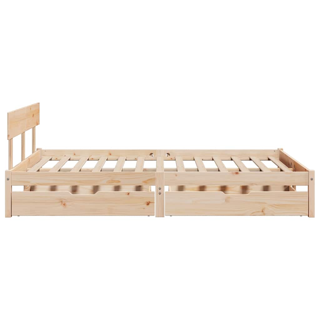 Bed Frame without Mattress 140x200 cm Solid Wood Pine