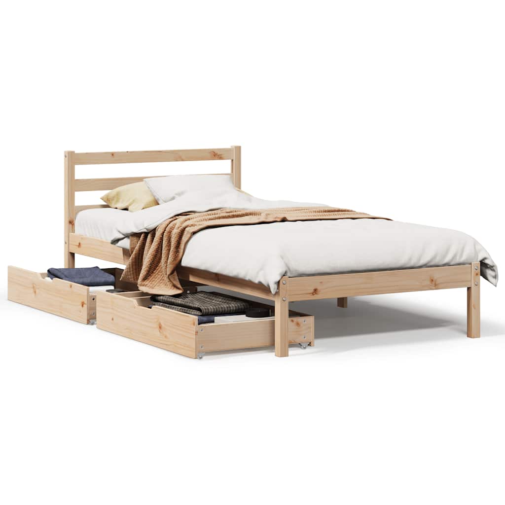 Bed Frame without Mattress 90x200 cm Solid Wood Pine