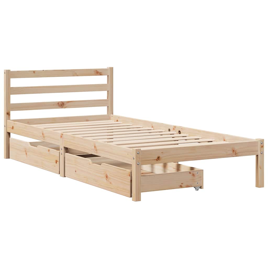 Bed Frame without Mattress 90x200 cm Solid Wood Pine