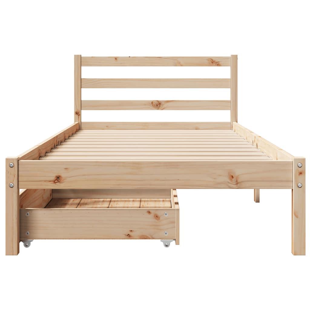 Bed Frame without Mattress 90x200 cm Solid Wood Pine