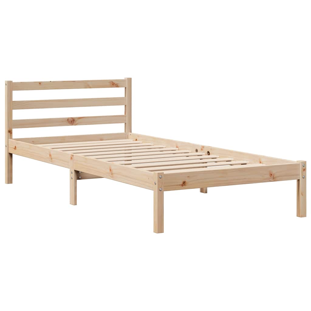 Bed Frame without Mattress 90x200 cm Solid Wood Pine