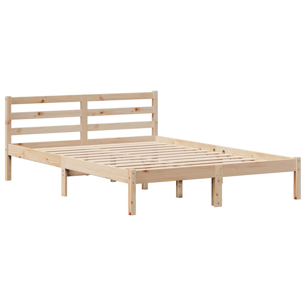 Bed Frame without Mattress 150x200 cm King Size Solid Wood Pine