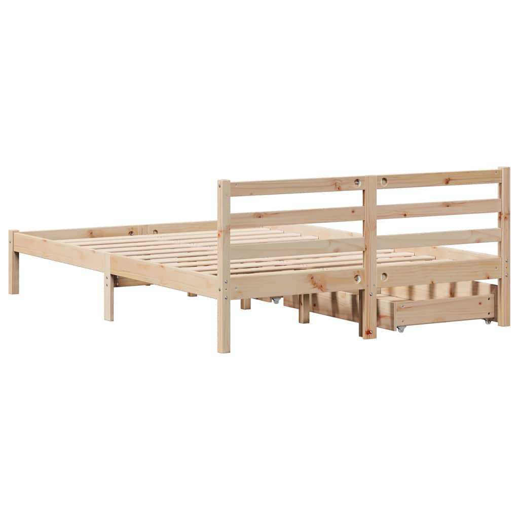 Bed Frame without Mattress 160x200 cm Solid Wood Pine